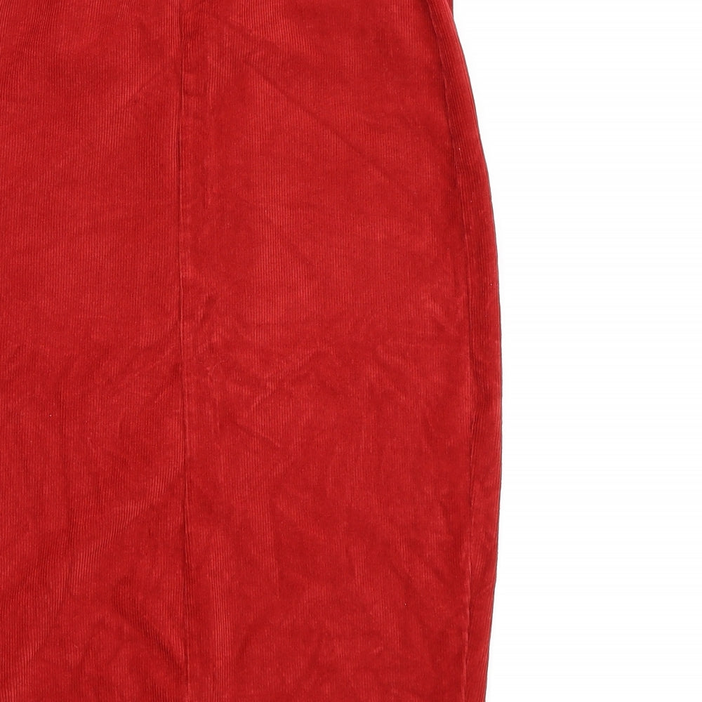 TU Womens Red  Corduroy A-Line Skirt Size 12