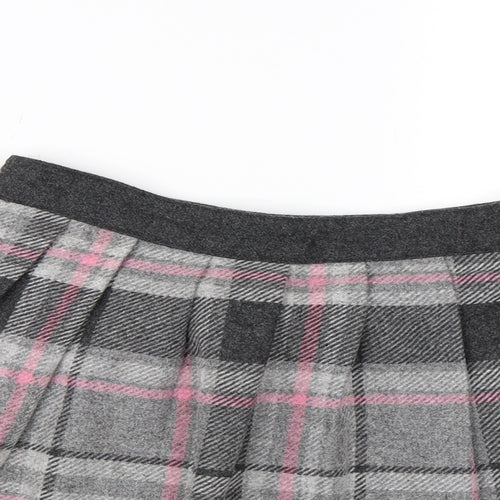 NEXT Girls Grey Check  Pleated Skirt Size 10 Years