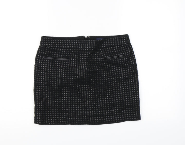 Gap Womens Black Check A-Line Skirt Size 6