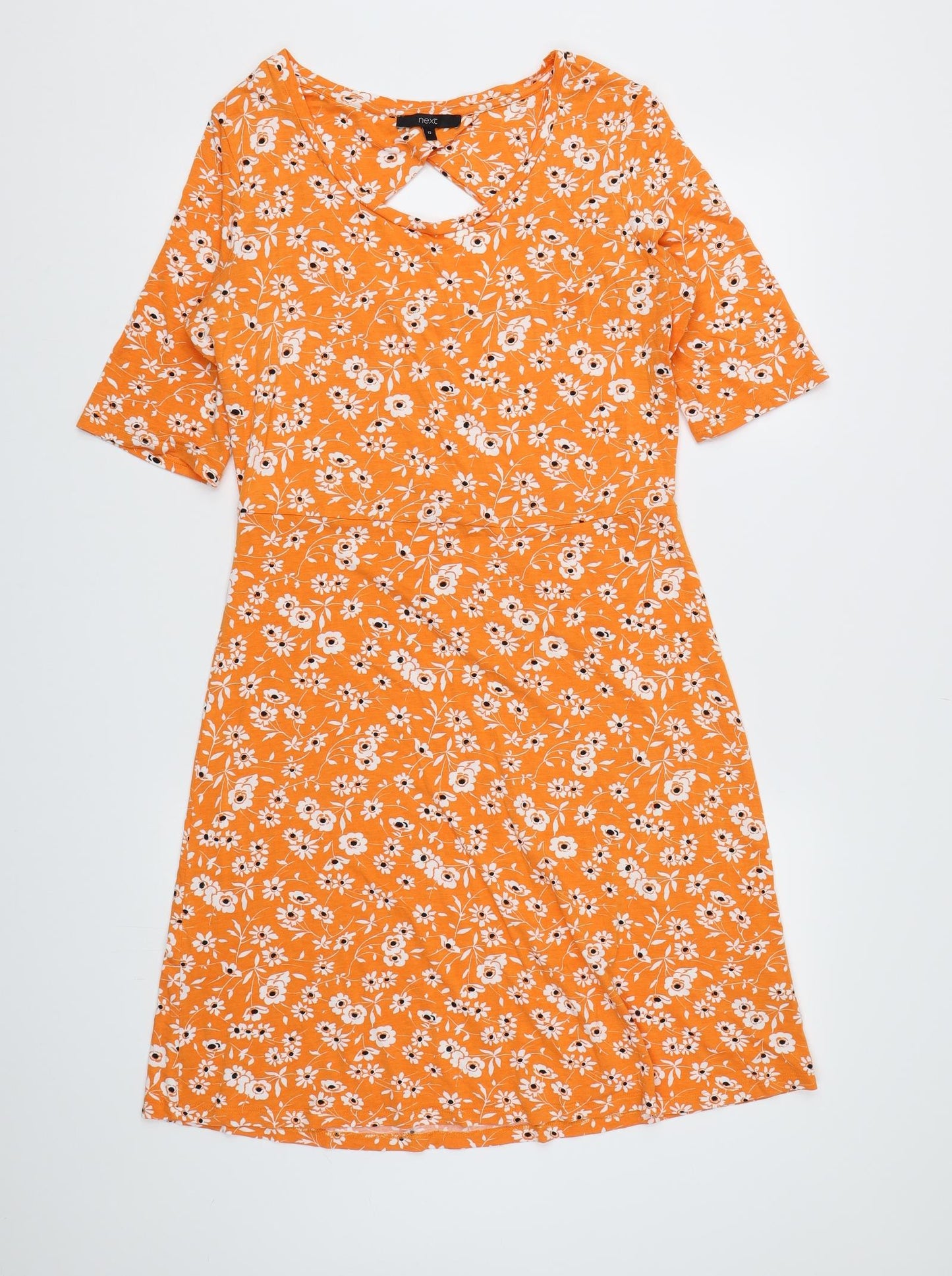 NEXT Womens Orange Floral  T-Shirt Dress  Size 12