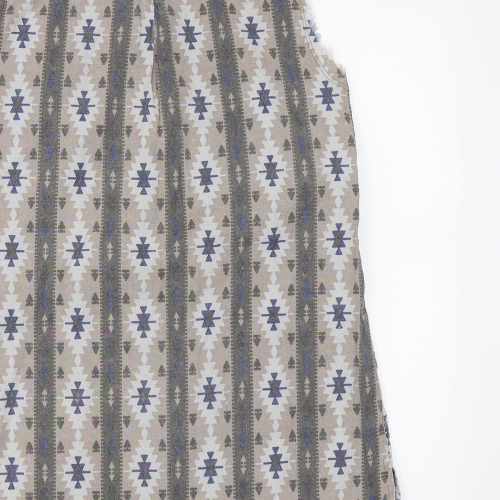 River Island Womens Grey Geometric  Basic Button-Up Size 12