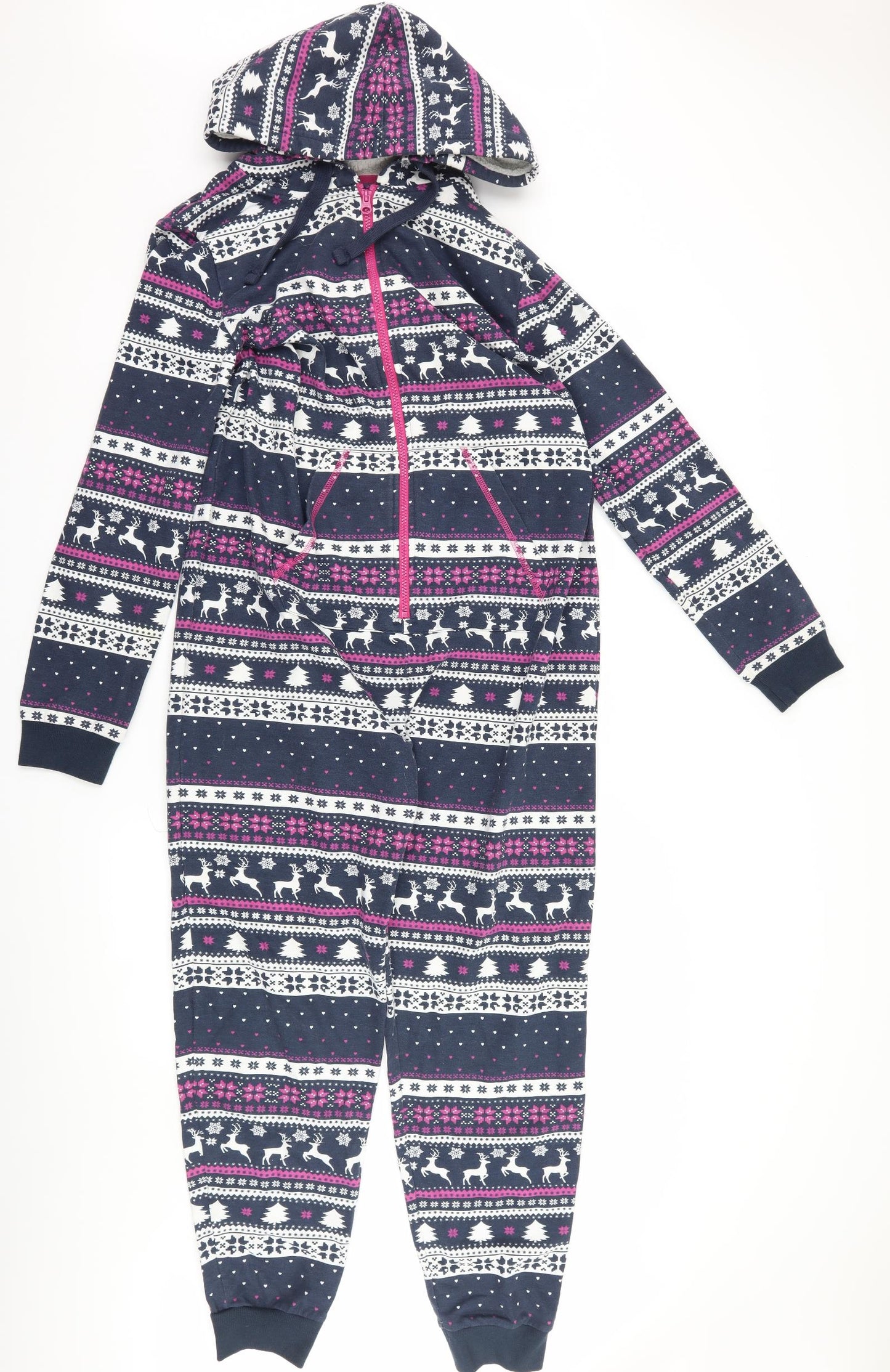George Womens Blue Fair Isle  Top One Piece Size M