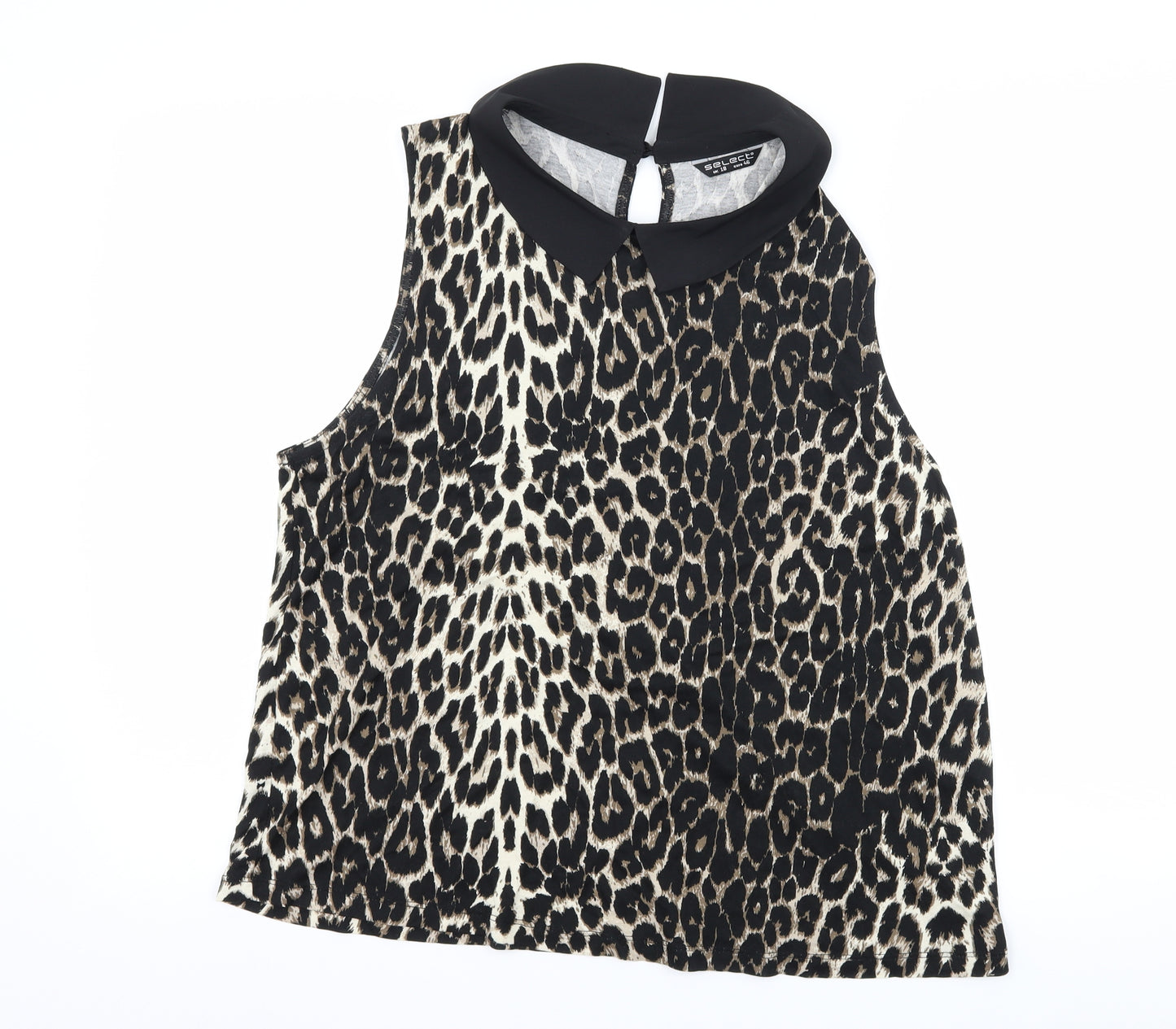 Select Womens Brown Animal Print  Basic Blouse Size 18