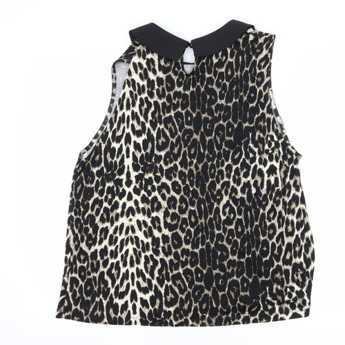 Select Womens Brown Animal Print  Basic Blouse Size 18