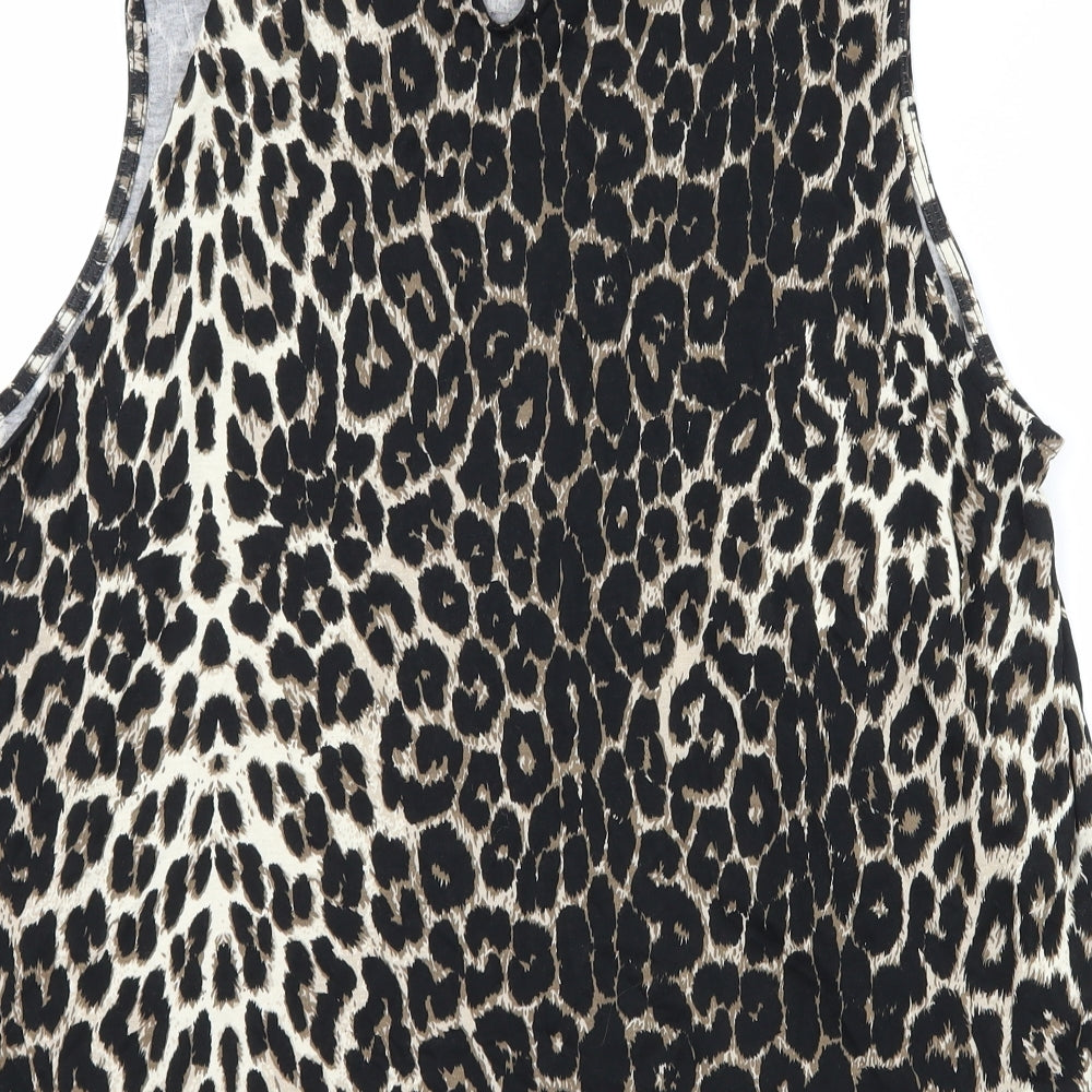 Select Womens Brown Animal Print  Basic Blouse Size 18