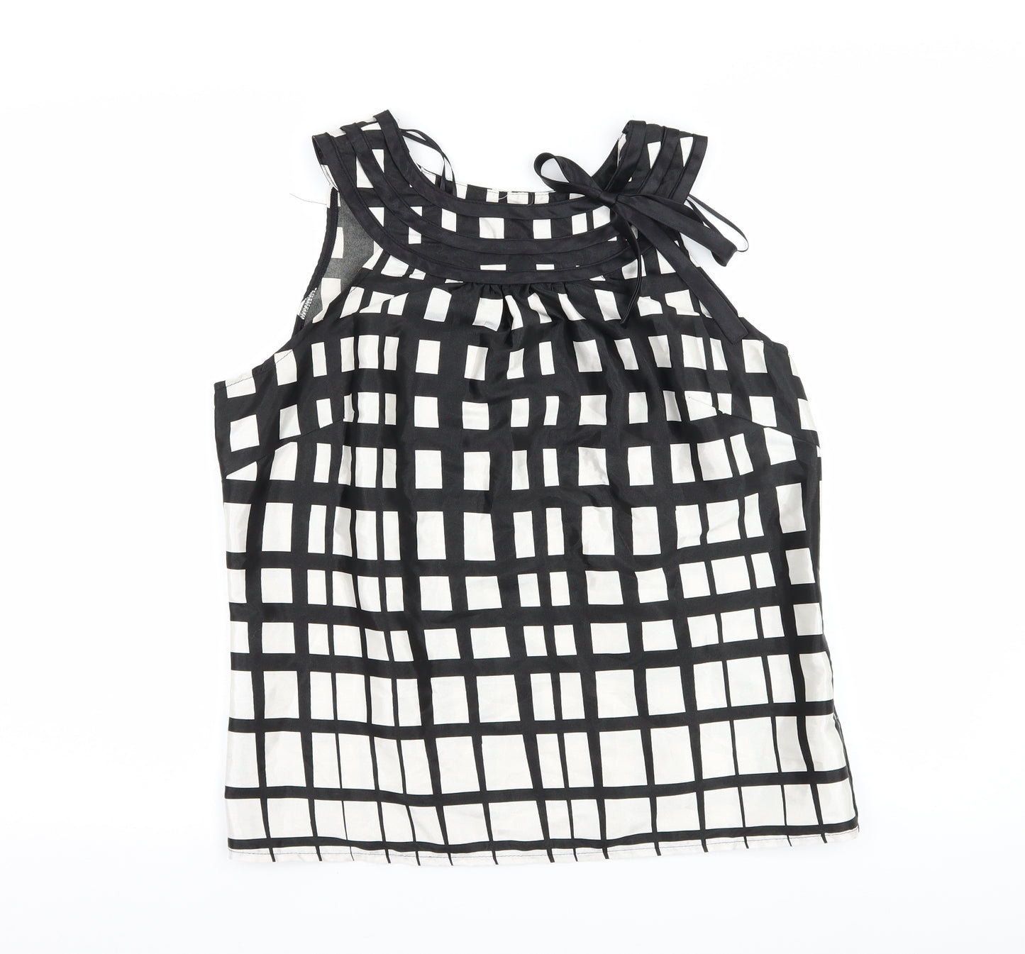 Klass Womens Black Check  Basic Blouse Size 12