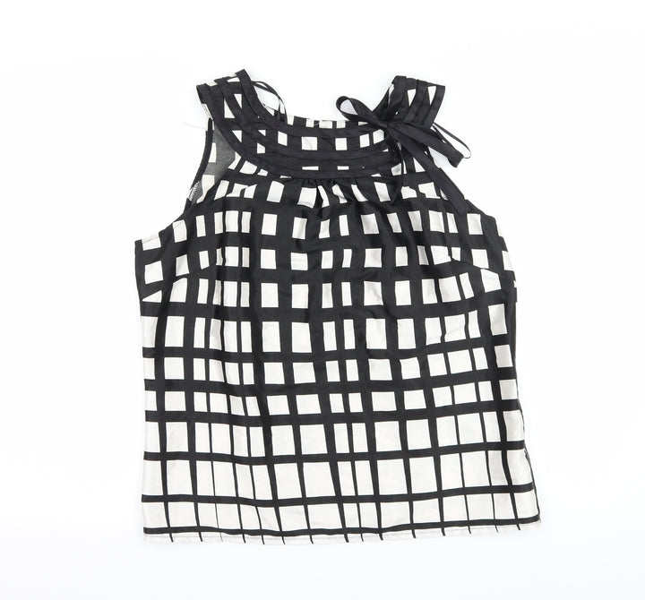 Klass Womens Black Check Basic Blouse Size 12