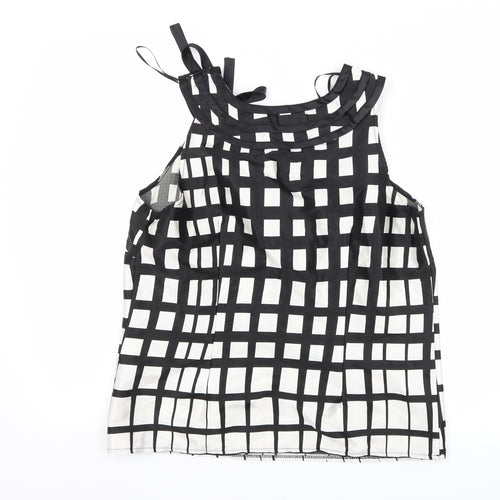 Klass Womens Black Check  Basic Blouse Size 12