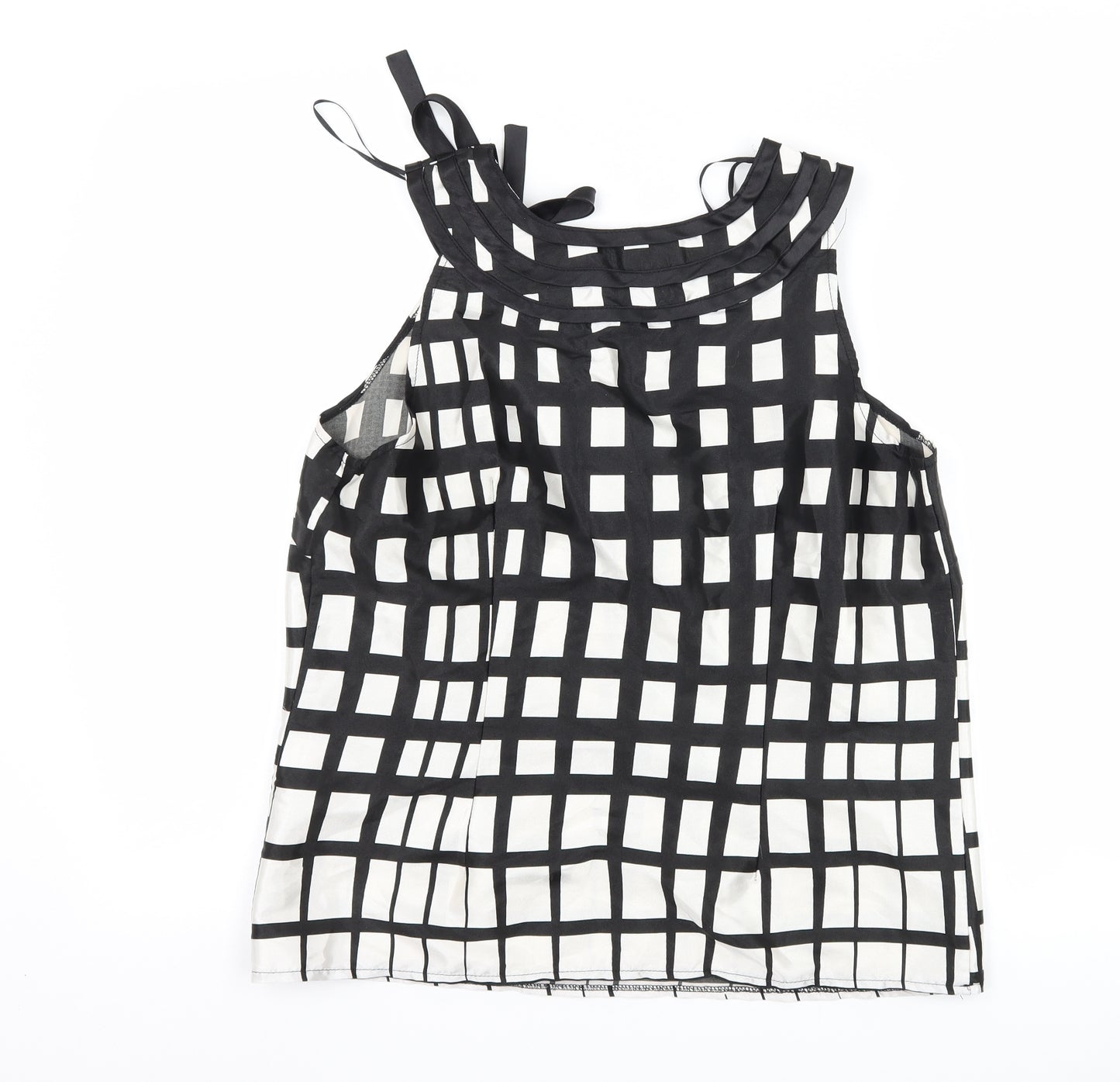Klass Womens Black Check  Basic Blouse Size 12