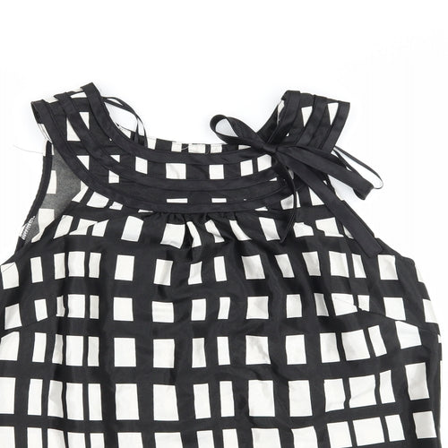 Klass Womens Black Check  Basic Blouse Size 12