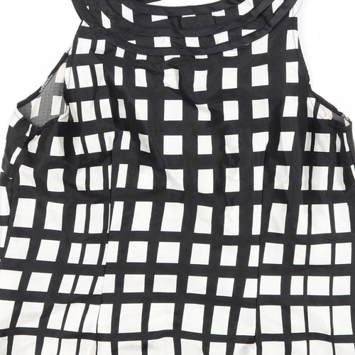 Klass Womens Black Check  Basic Blouse Size 12