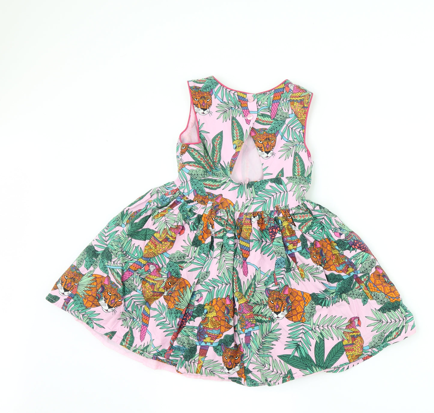 TU Girls Pink Floral  Fit & Flare  Size 5 Years  - leopard