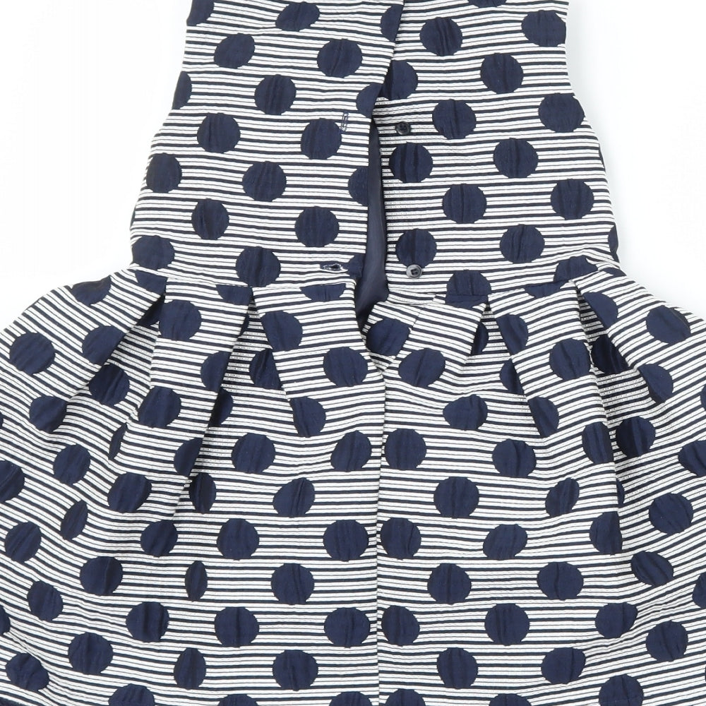 Jasper Conran Girls Blue Polka Dot  Fit & Flare  Size 2-3 Years