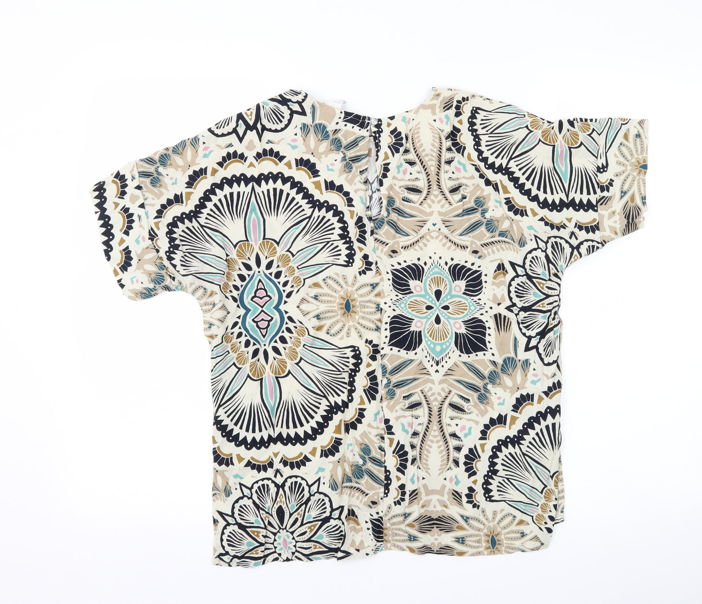 H&M Womens Brown Floral  Basic T-Shirt Size 10