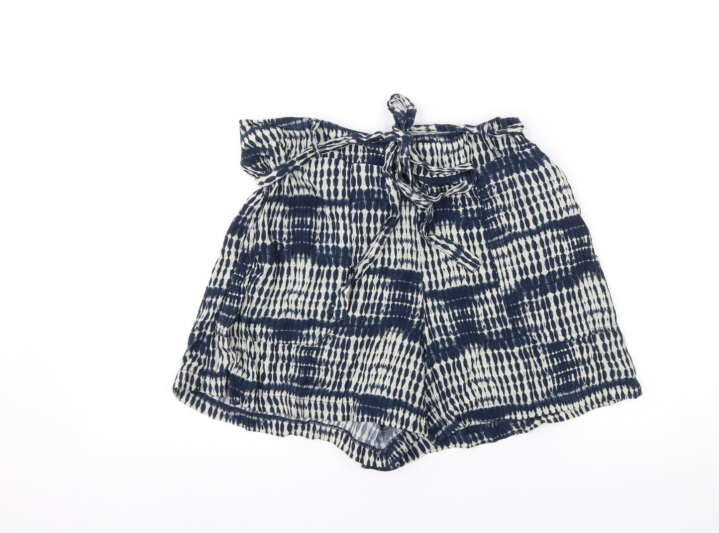 TU Womens Blue Striped  Mom Shorts Size 10