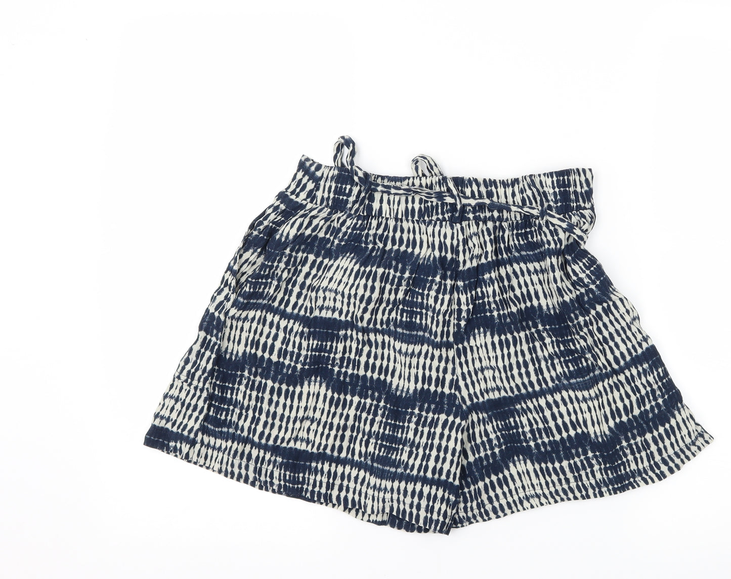 TU Womens Blue Striped  Mom Shorts Size 10