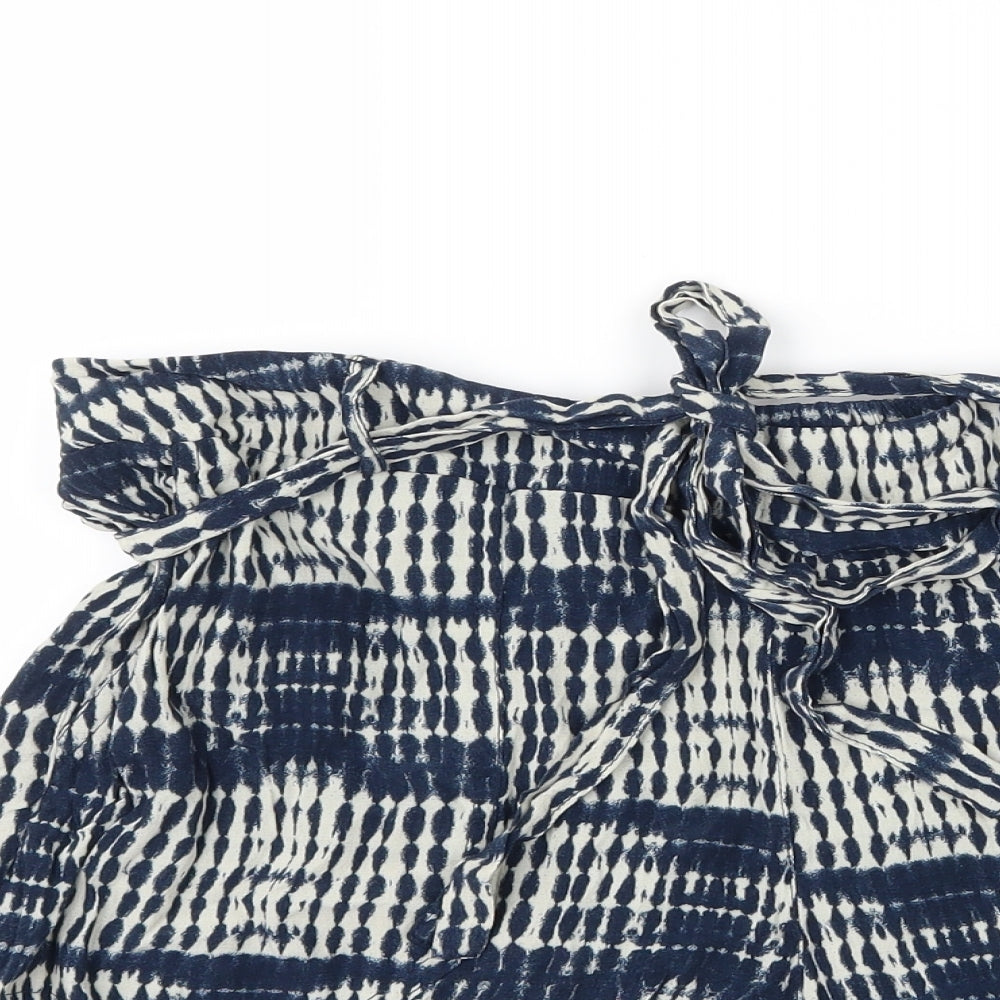 TU Womens Blue Striped  Mom Shorts Size 10