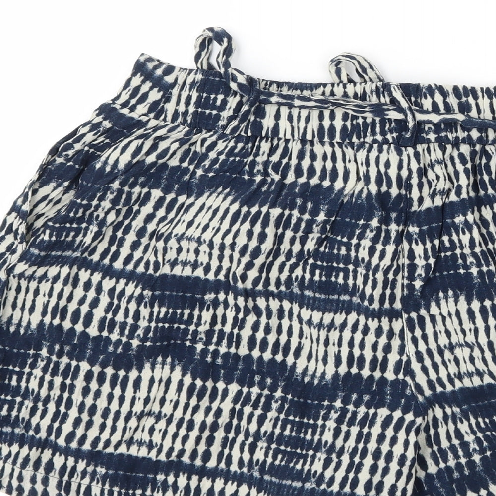 TU Womens Blue Striped  Mom Shorts Size 10