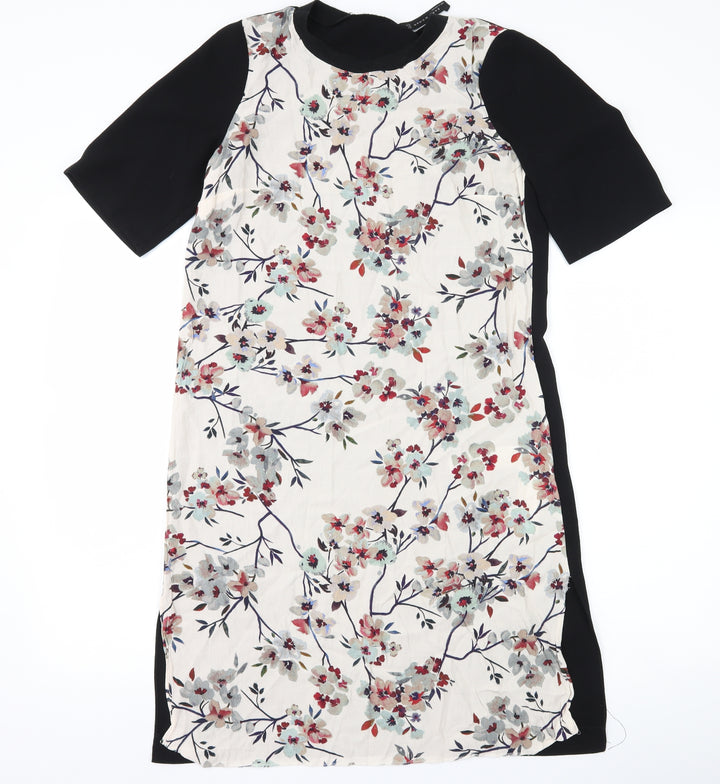 Zara Womens Black Floral Shift Size S