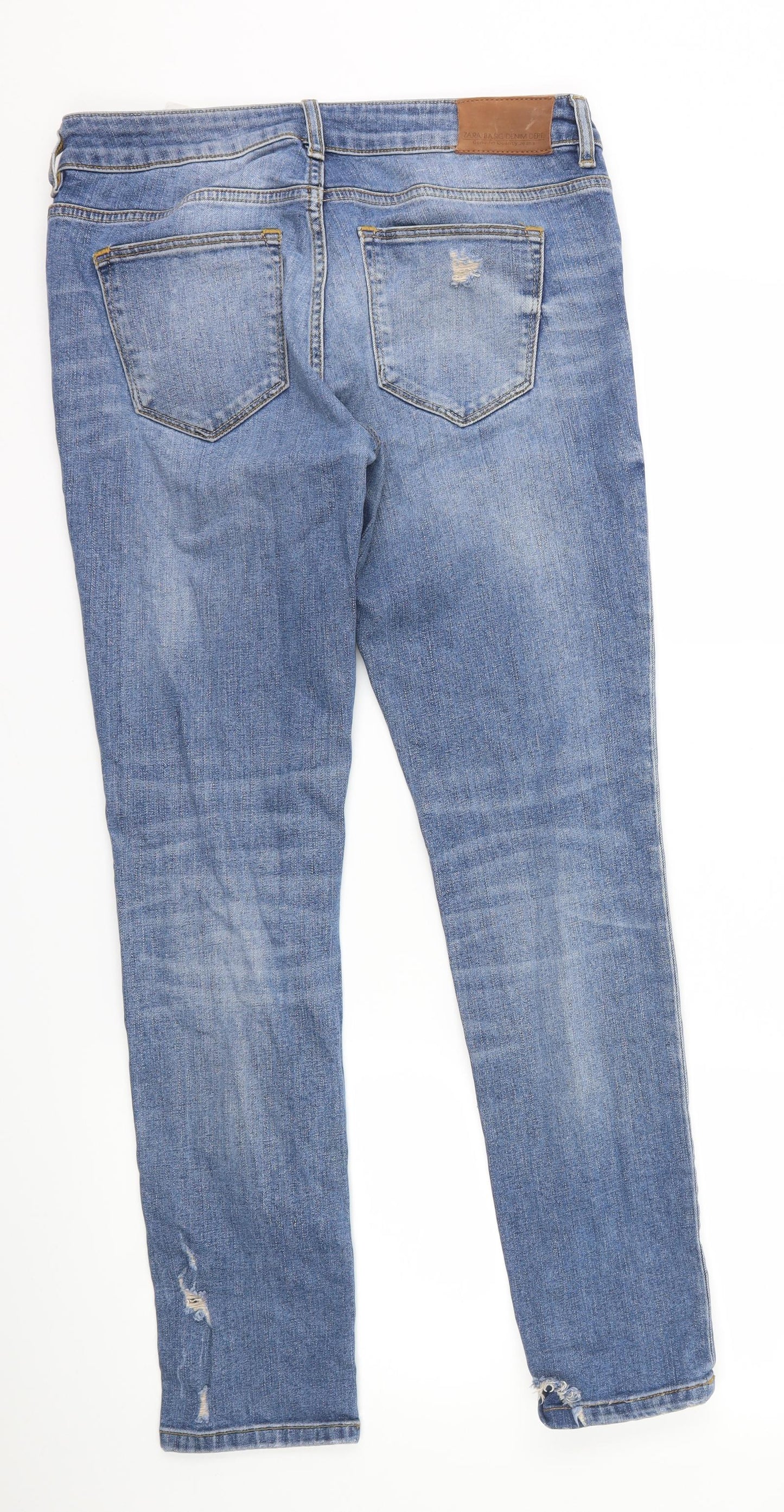Zara Womens Blue  Denim Straight Jeans Size 32 in L29 in