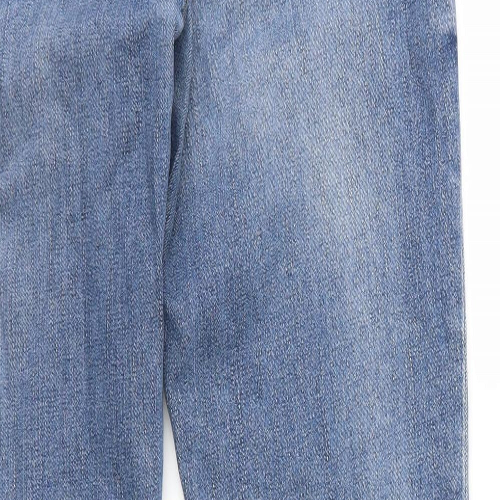Zara Womens Blue  Denim Straight Jeans Size 32 in L29 in