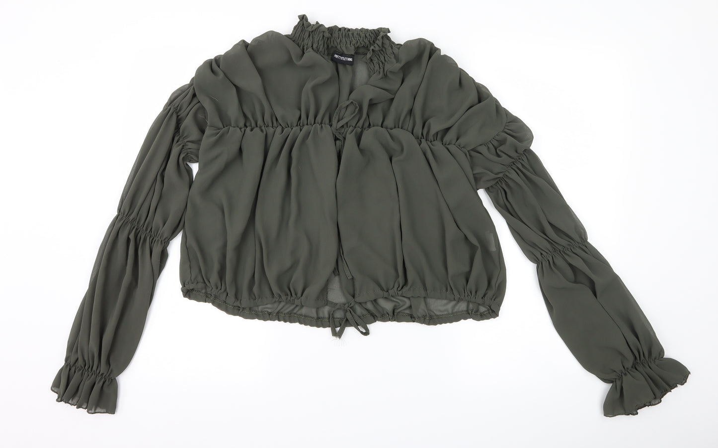 PRETTYLITTLETHING Womens Green   Basic Blouse Size 12