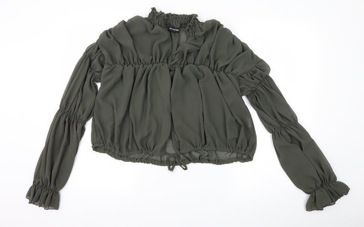 PRETTYLITTLETHING Womens Green   Basic Blouse Size 12