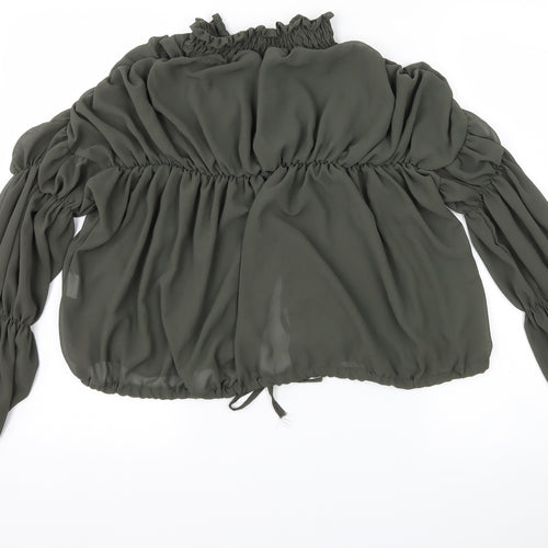 PRETTYLITTLETHING Womens Green   Basic Blouse Size 12
