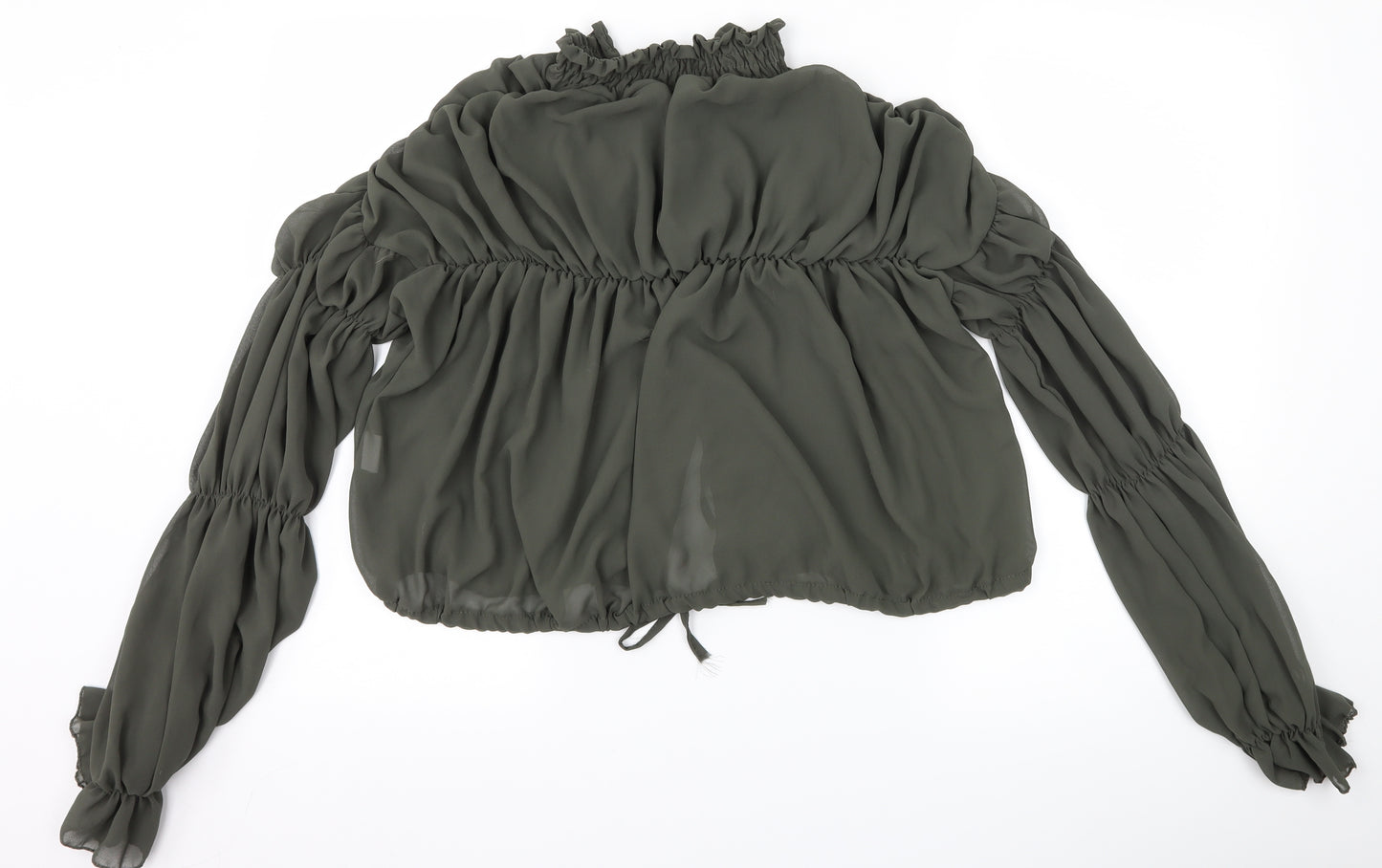 PRETTYLITTLETHING Womens Green   Basic Blouse Size 12
