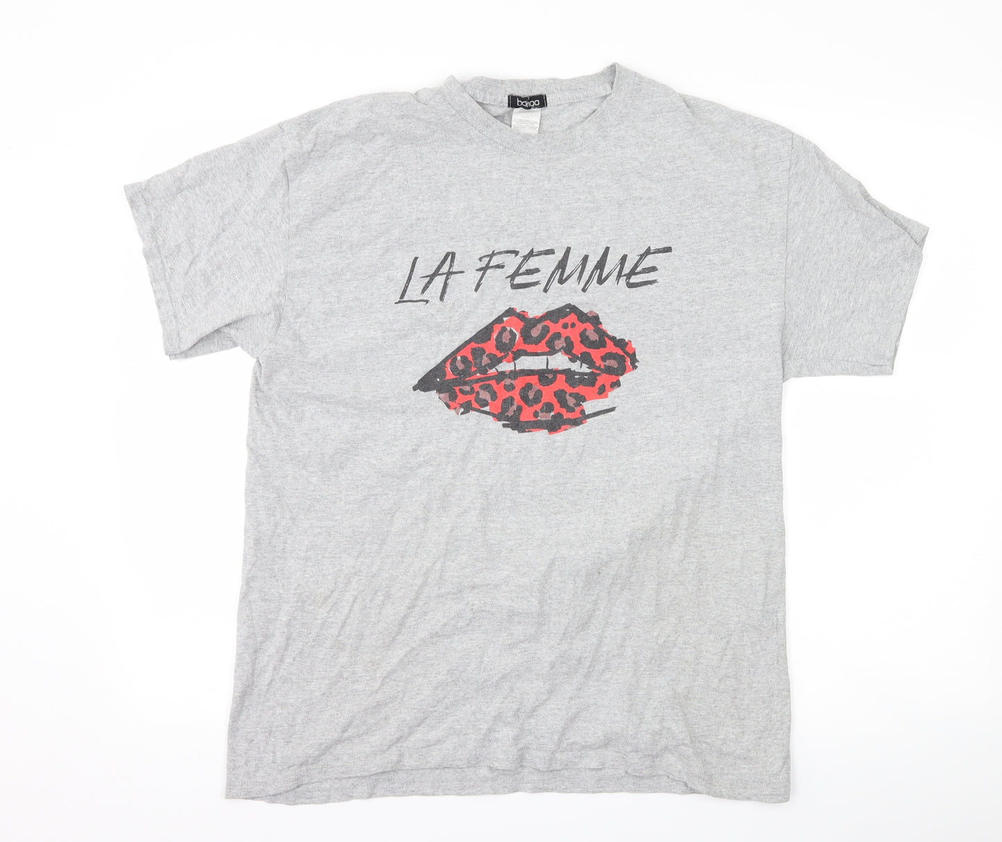 Boohoo Womens Grey   Basic T-Shirt Size L  - graphic