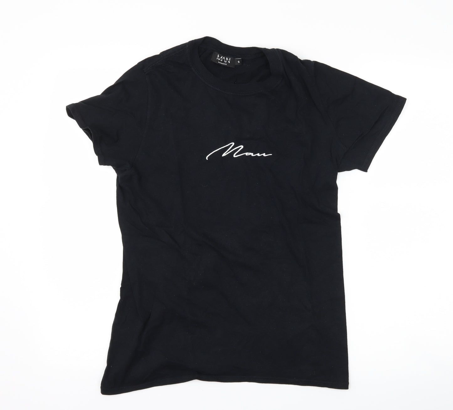 boohoo man Mens Black    T-Shirt Size S