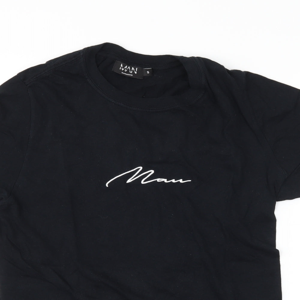 boohoo man Mens Black    T-Shirt Size S