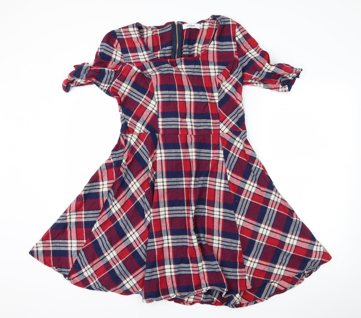Just Fab Womens Red Check  A-Line  Size XL