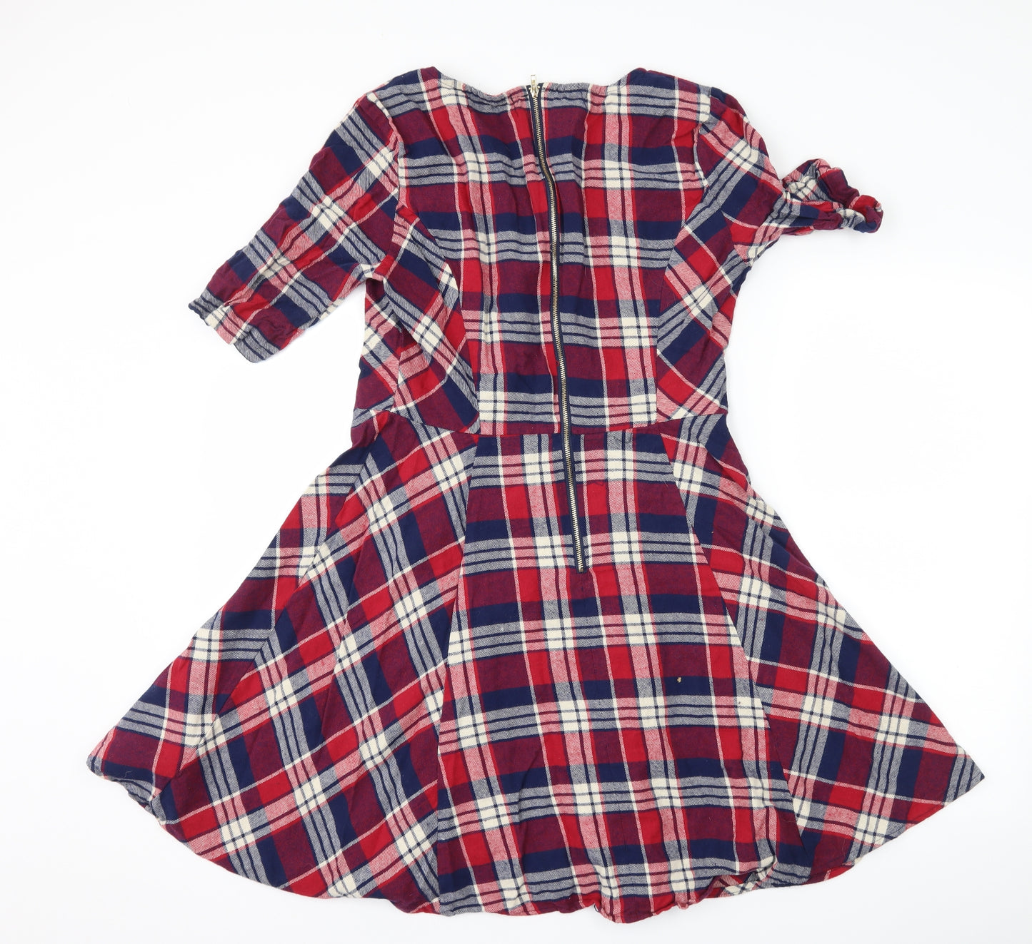 Just Fab Womens Red Check  A-Line  Size XL