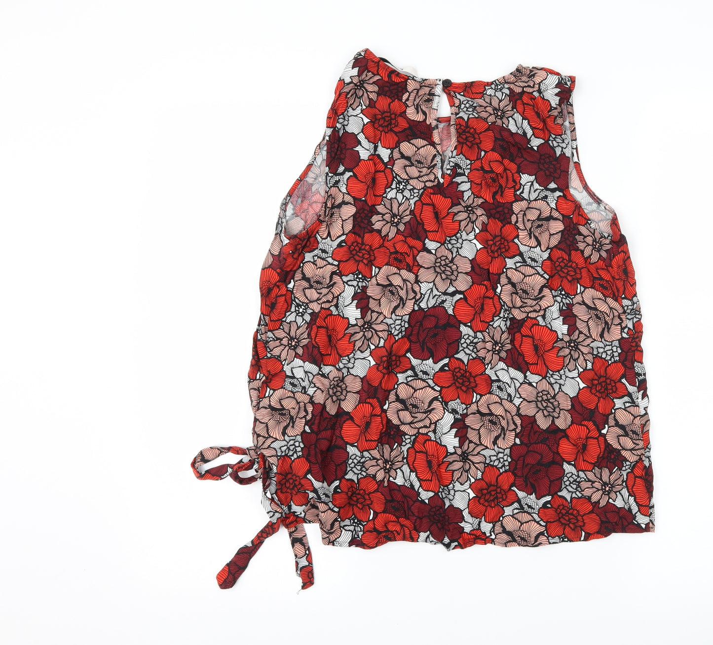 TU Womens Red Floral  Basic Blouse Size 12