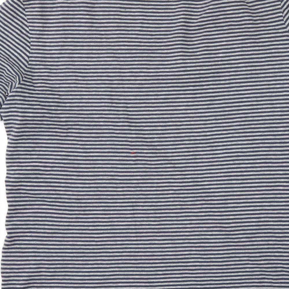 AllSaints Mens Blue Striped   T-Shirt Size M