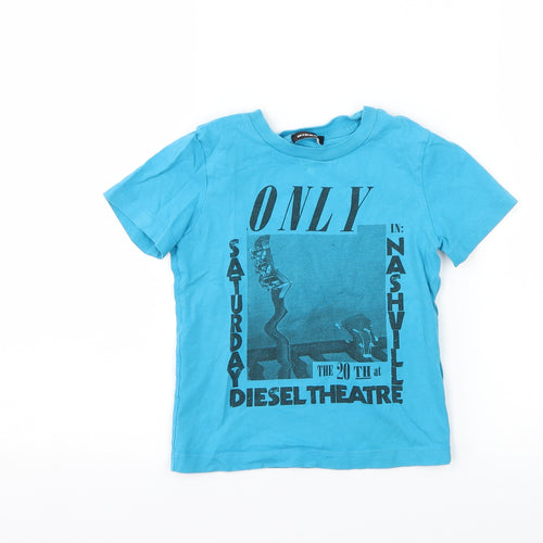 Diesel Boys Blue   Basic T-Shirt Size 4 Years  - graphic