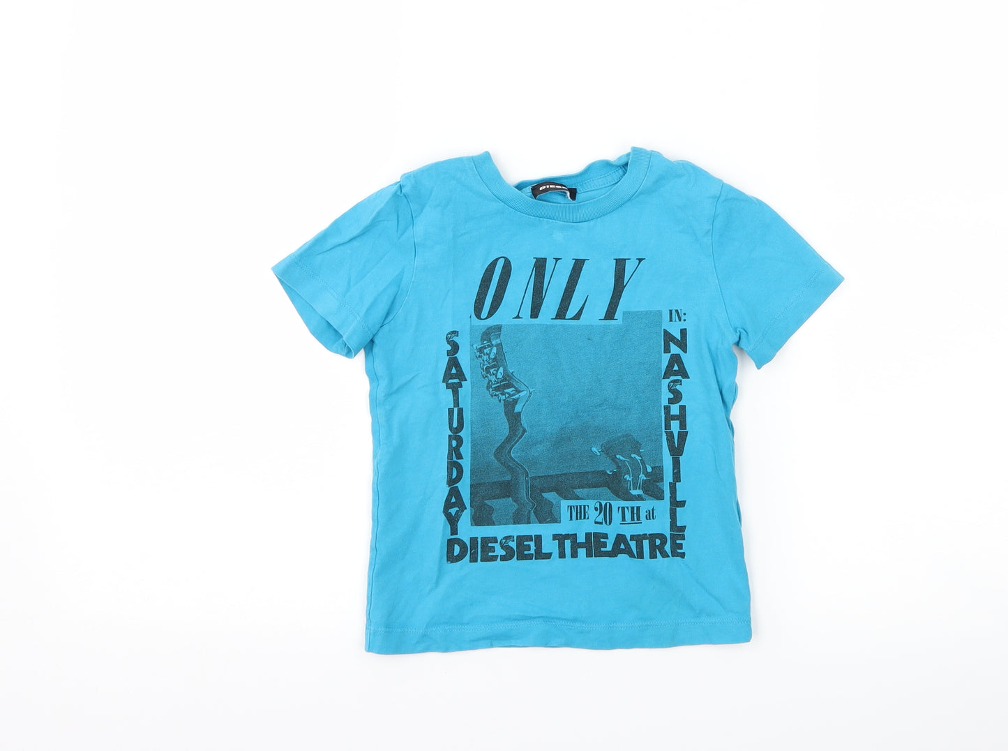 Diesel Boys Blue   Basic T-Shirt Size 4 Years  - graphic