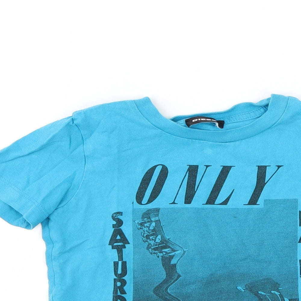 Diesel Boys Blue   Basic T-Shirt Size 4 Years  - graphic