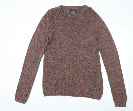 Front view of Topman men’s brown jumper, size S