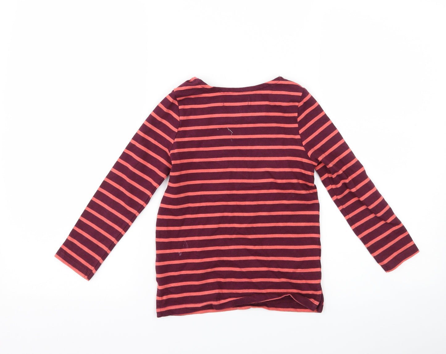 Jasper Conran Girls Purple Striped  Basic T-Shirt Size 4-5 Years