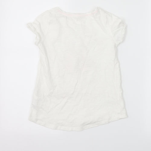 H&M Girls White   Basic T-Shirt Size 9-10 Years  - Butterflies