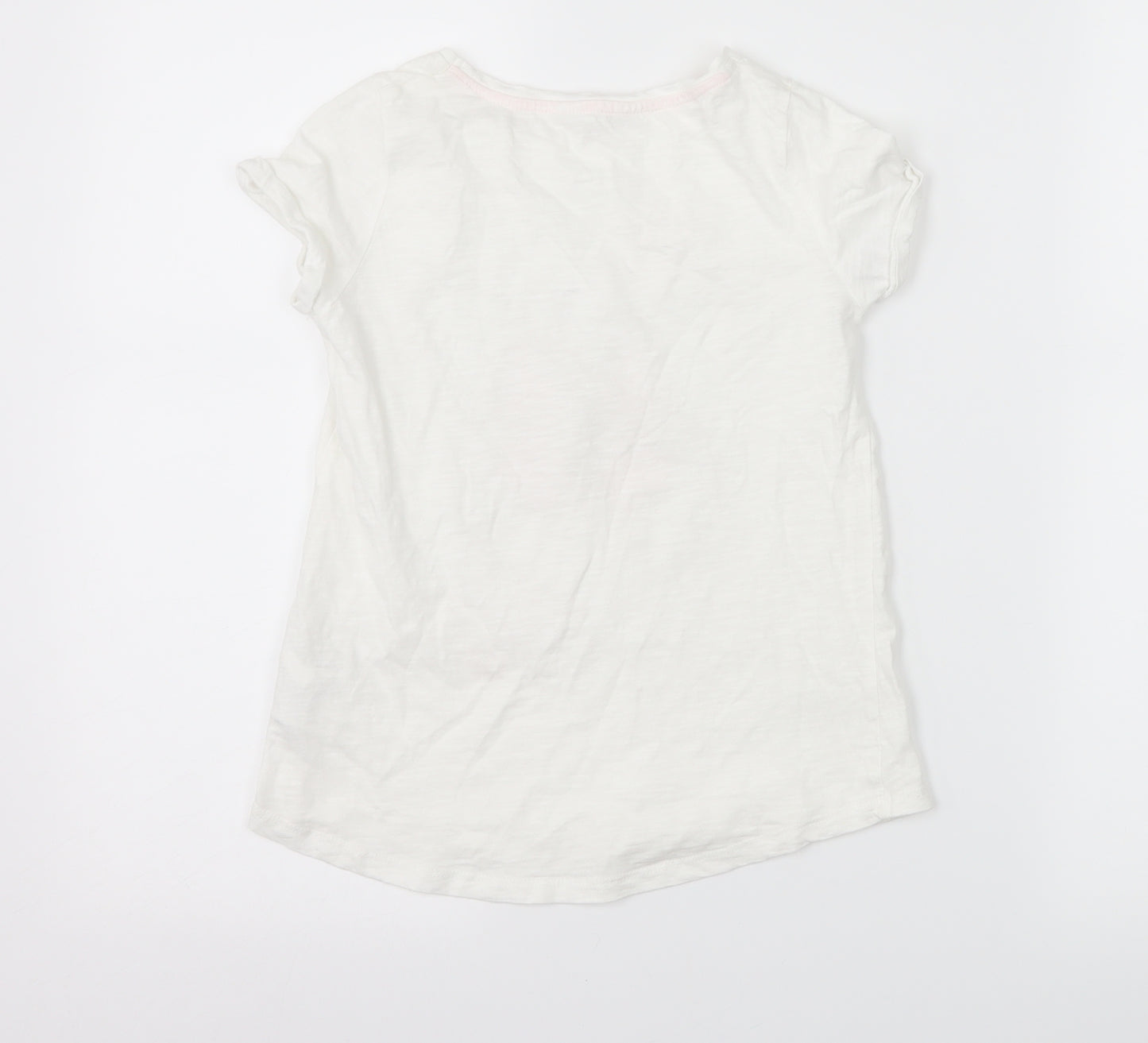 H&M Girls White   Basic T-Shirt Size 9-10 Years  - Butterflies