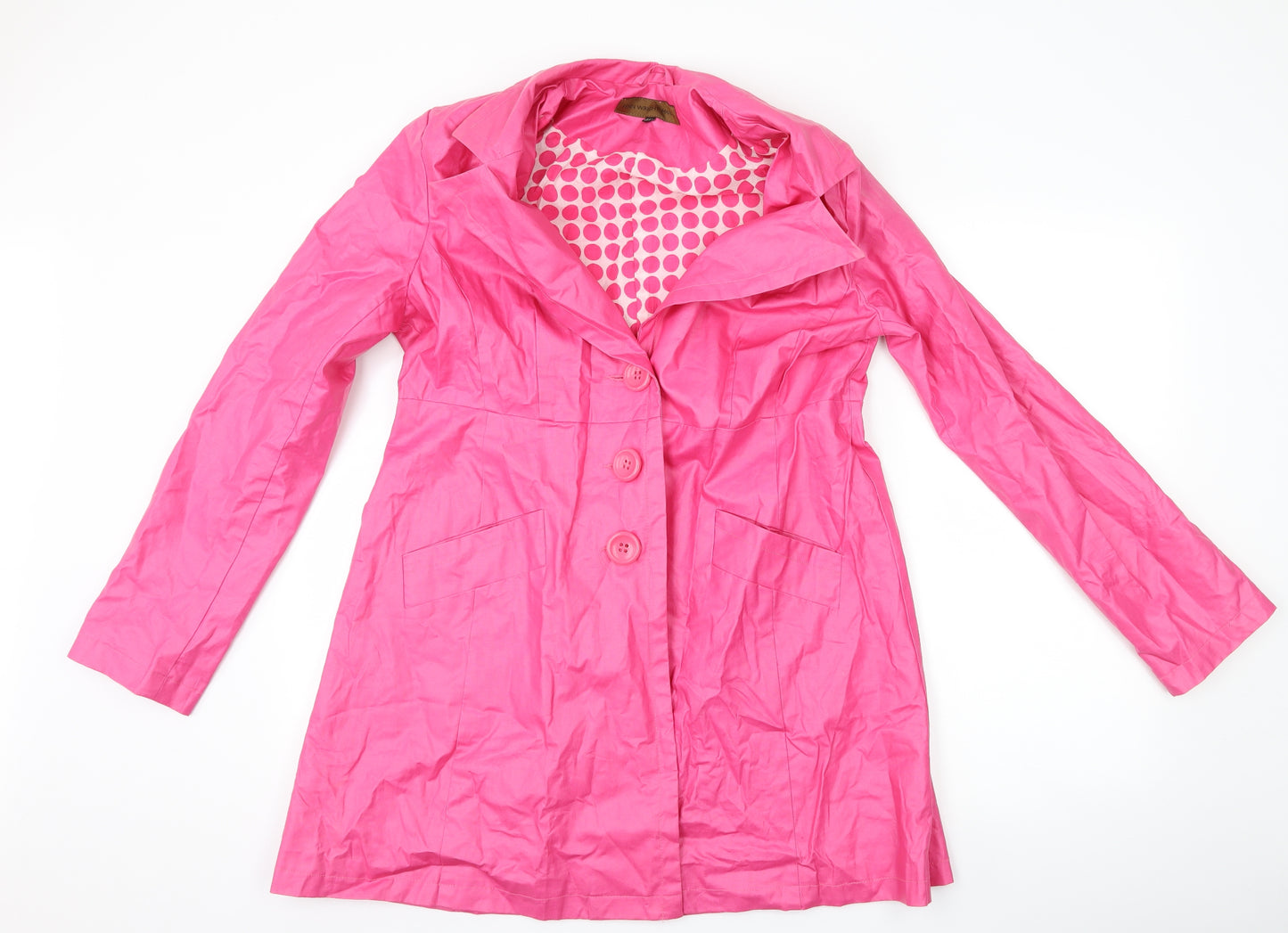Fenn Wright Manson Womens Pink   Trench Coat Coat Size 14