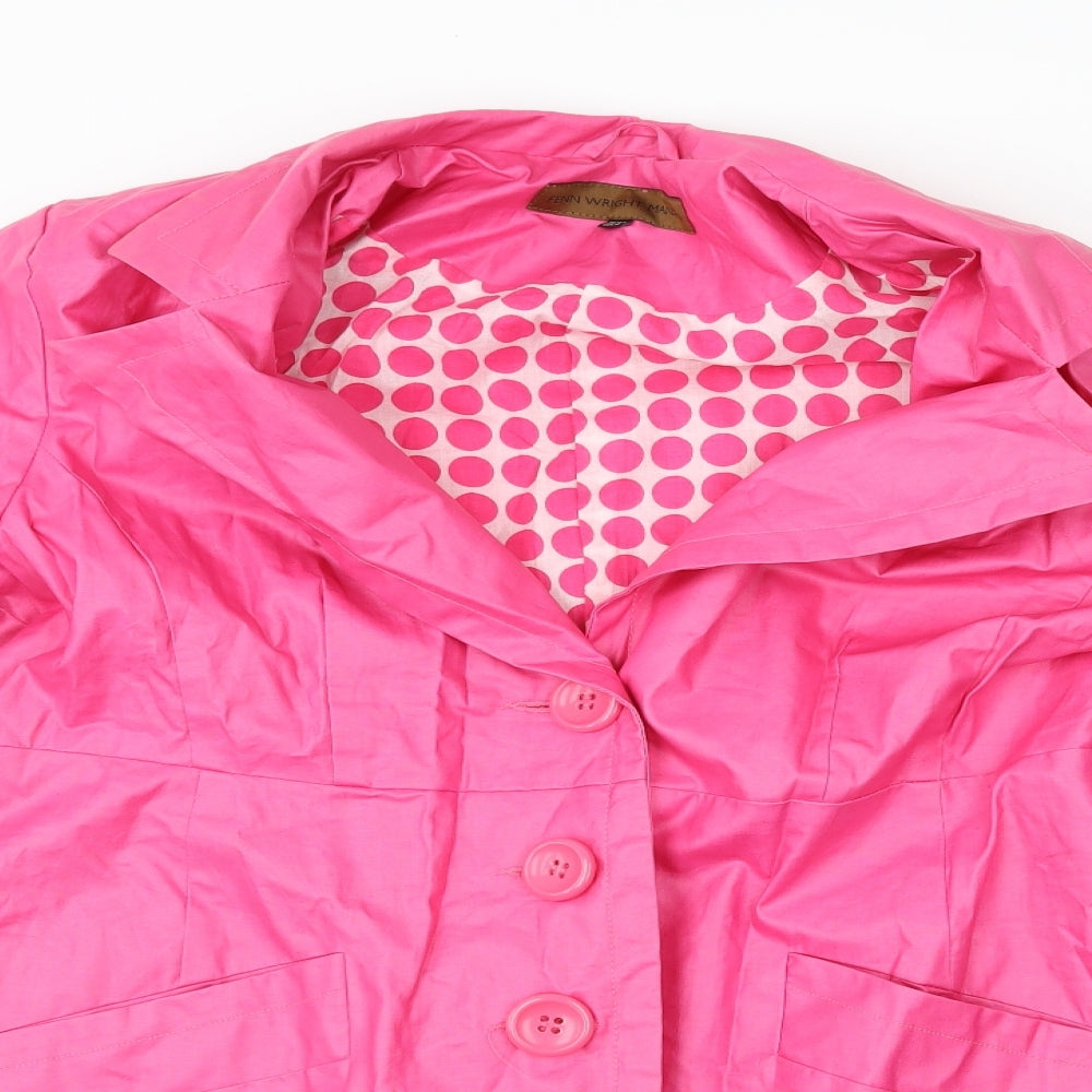 Fenn Wright Manson Womens Pink   Trench Coat Coat Size 14