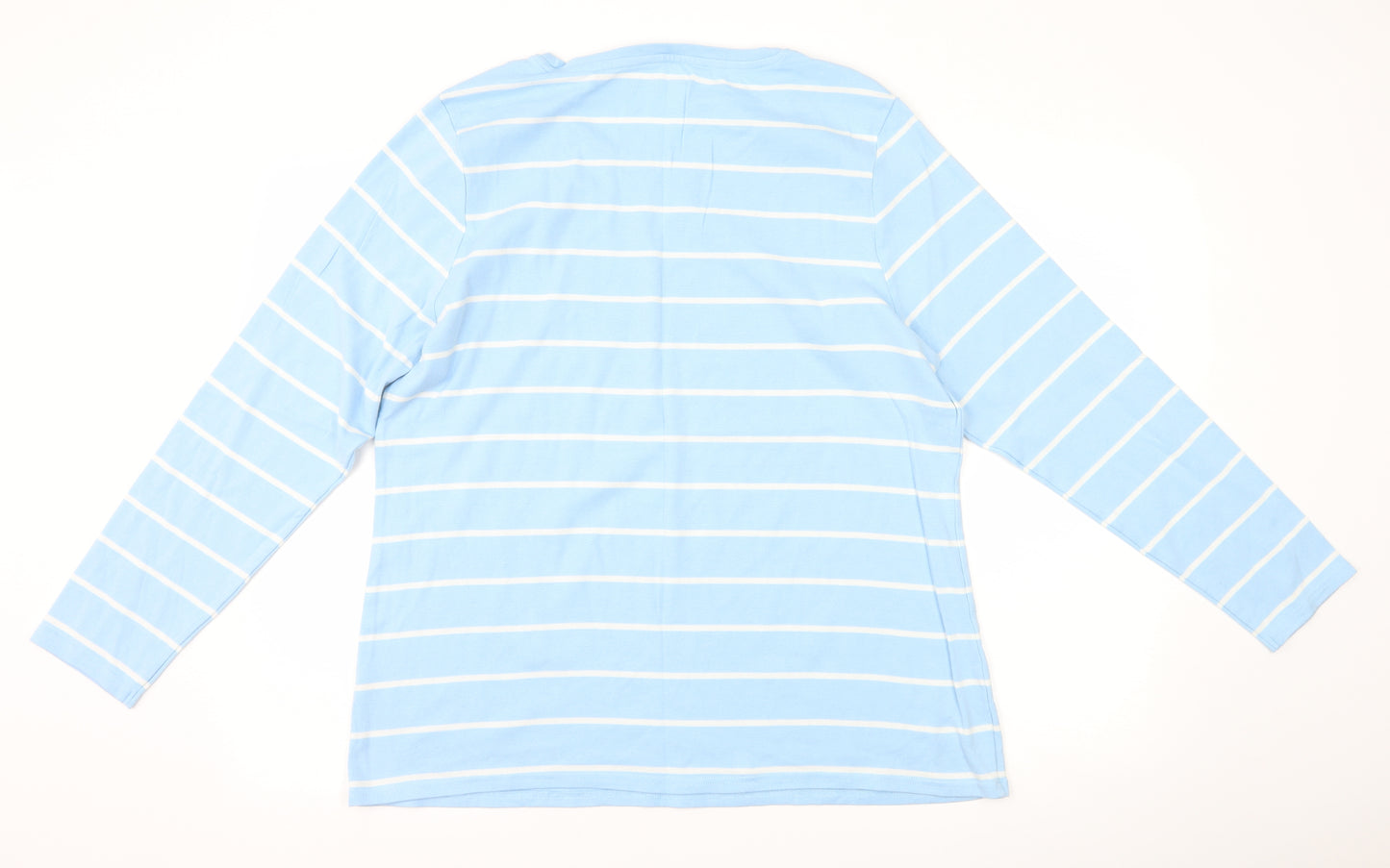 Nutmeg Womens Blue Striped  Basic T-Shirt Size 22