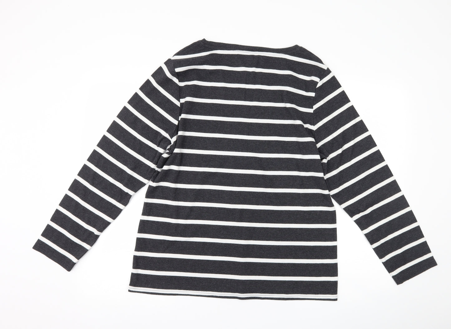 Nutmeg Womens Grey Striped  Basic T-Shirt Size 20
