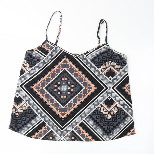Miss Selfridge Womens Black Geometric  Camisole Blouse Size 14