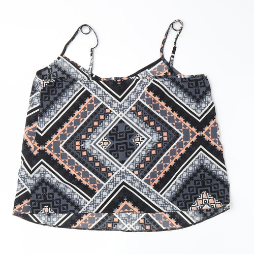 Miss Selfridge Womens Black Geometric  Camisole Blouse Size 14