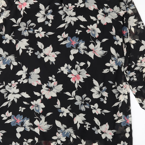 Mela Loves London Womens Black Floral  Pencil Dress  Size 14